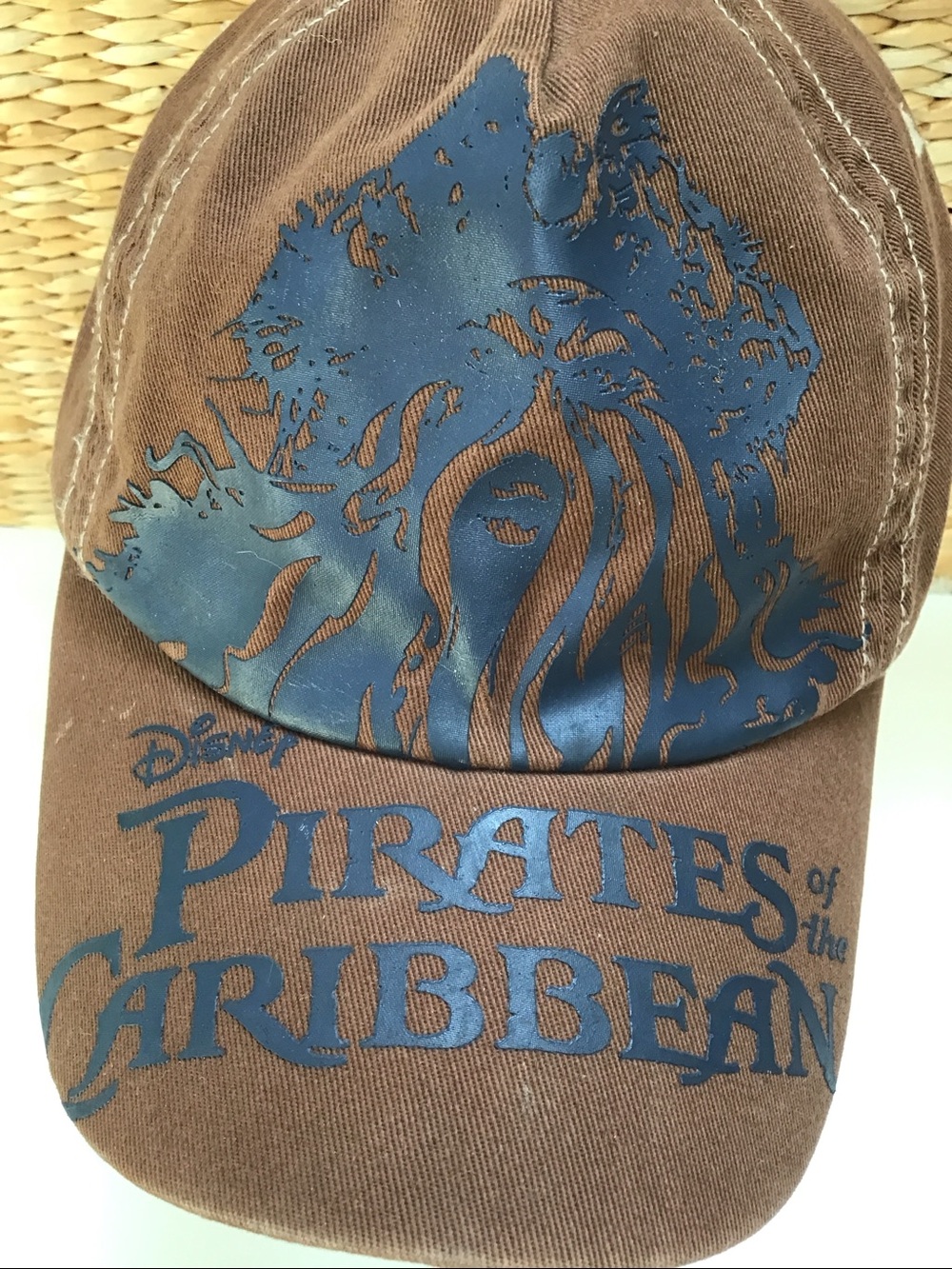 Disney Pirates of the Caribbean Brown& Navy 100% Cotton Twill  Baseball Cap